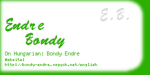 endre bondy business card